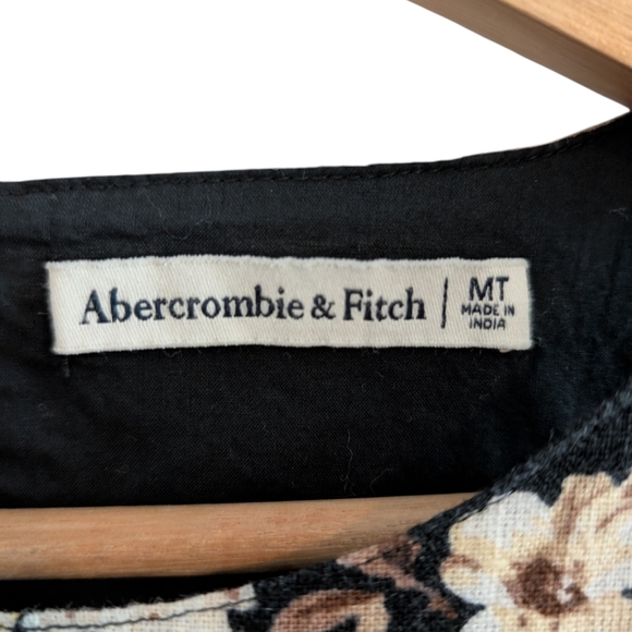 Abercrombie Linen Blend Floral Print Mini Shift Dress Medium TALL - Picture 2 of 13